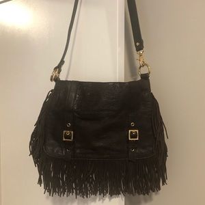 Tory Burch Fringed Saddle Bag in Brown